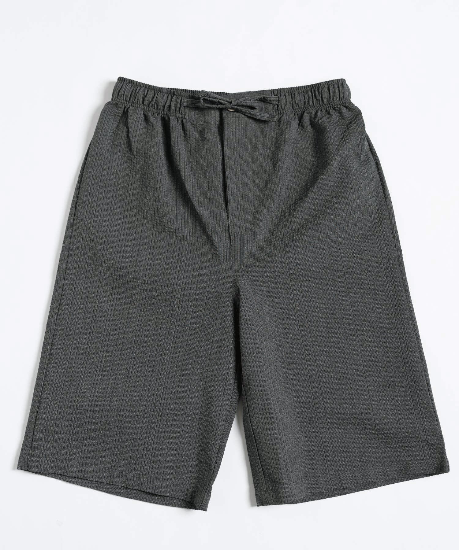 しじら織り甚平 上下セット 無地/ストライプ 14156