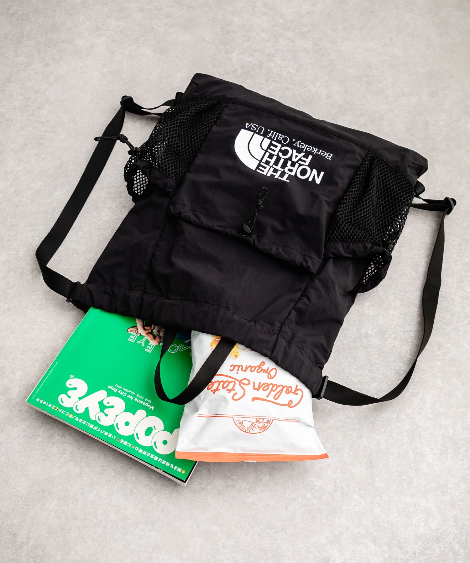 日本未展開モデル THE NORTH FACE ザ・ノースフェイス WHITE LABEL ホワイトレーベル LINDEN MESH GYM SACK ワンポイントロゴナップサック 15185