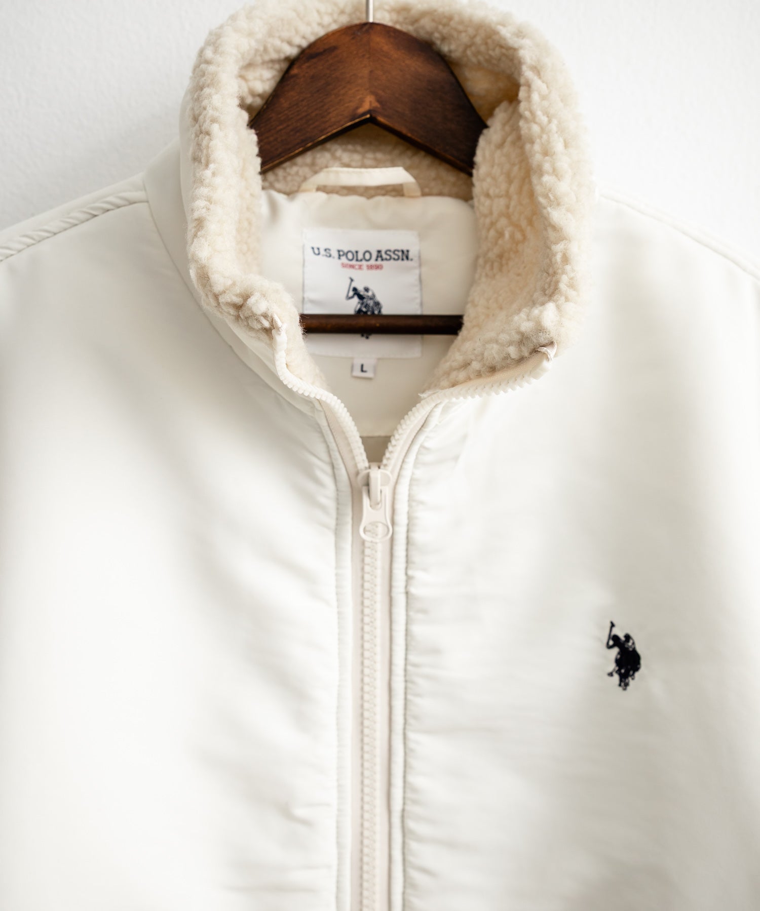 U.S. POLO ASSN. ユーエスポロアッスン BOA JACKET オーバーサイズワンポイントロゴ刺繍ボアジャケット 14865