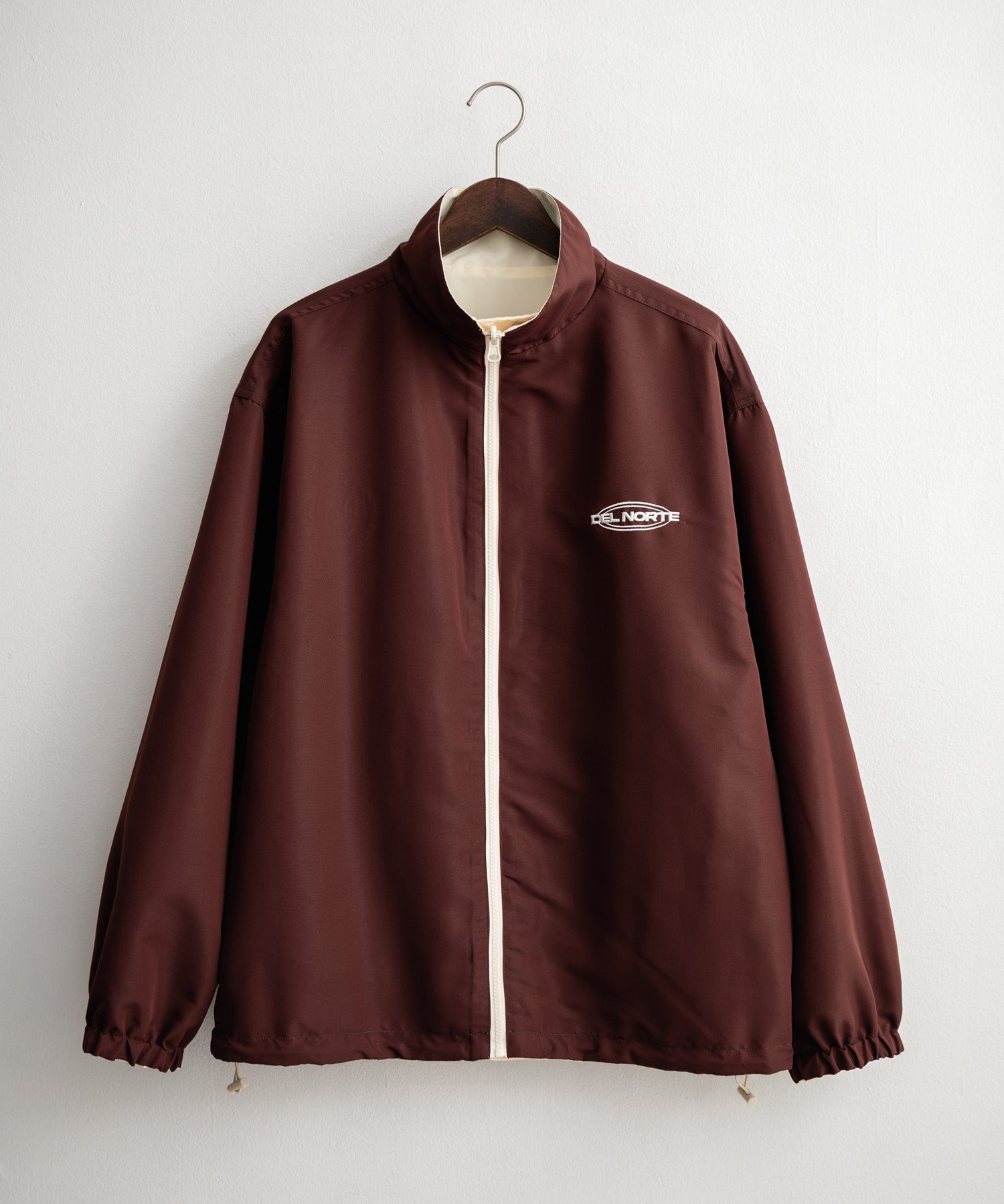 2WAYリバーシブル 両A面オーバーサイズワンポイントロゴ刺繍スタンドネックショートブルゾン 15477