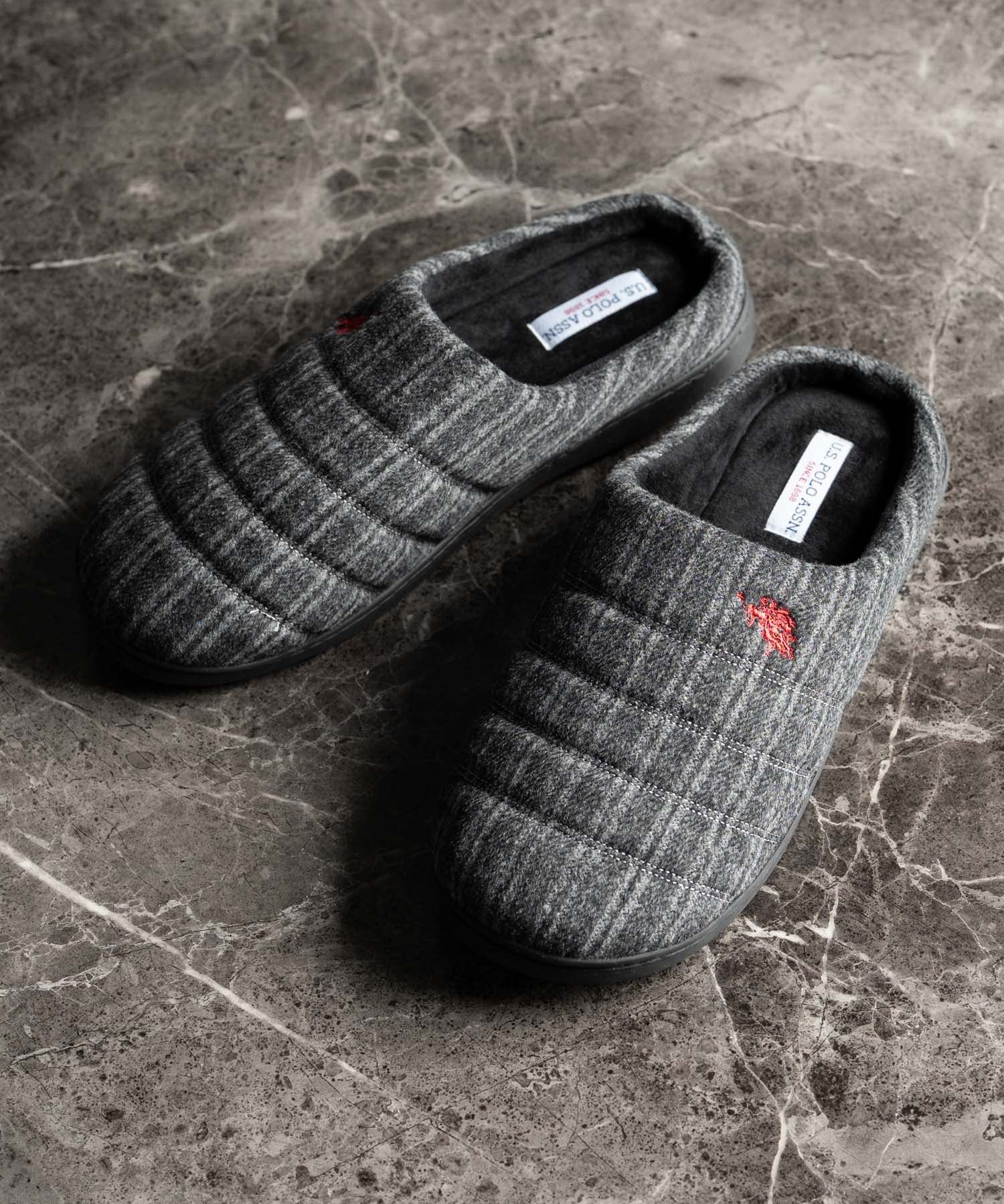 U.S. POLO ASSN. ユーエスポロアッスン ワンポイントロゴ無地/チェック/ストライプモックシューズ 14948