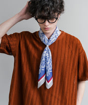 新色追加 スカーフリング付き 大判サイズ総柄スカーフ 12688