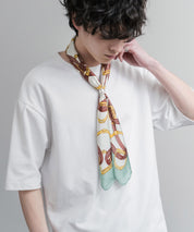 新色追加 スカーフリング付き 大判サイズ総柄スカーフ 12688