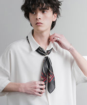 新色追加 スカーフリング付き 大判サイズ総柄スカーフ 12688