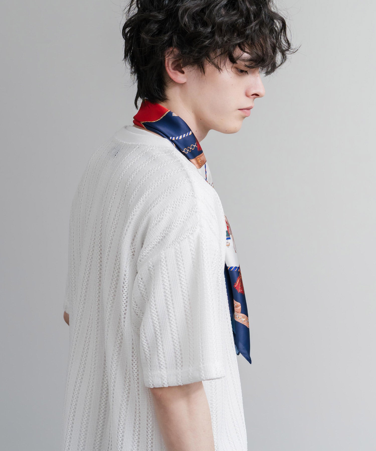 新色追加 スカーフリング付き 大判サイズ総柄スカーフ 12688