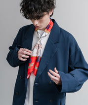 新色追加 スカーフリング付き 大判サイズ総柄スカーフ 12688