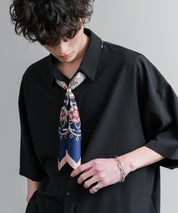 新色追加 スカーフリング付き 大判サイズ総柄スカーフ 12688