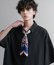 新色追加 スカーフリング付き 大判サイズ総柄スカーフ 12688