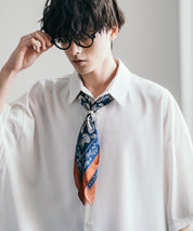 新色追加 スカーフリング付き 大判サイズ総柄スカーフ 12688