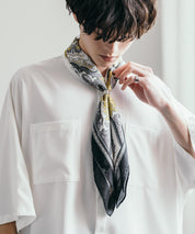 新色追加 スカーフリング付き 大判サイズ総柄スカーフ 12688