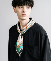 新色追加 スカーフリング付き 大判サイズ総柄スカーフ 12688