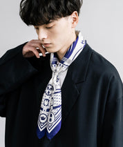 新色追加 スカーフリング付き 大判サイズ総柄スカーフ 12688