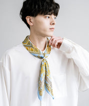 新色追加 スカーフリング付き 大判サイズ総柄スカーフ 12688