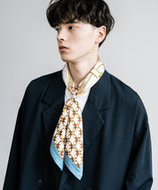 新色追加 スカーフリング付き 大判サイズ総柄スカーフ 12688