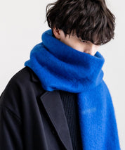 新色追加 モヘアタッチ ボリュームフリンジマフラー 無地/チェック	12999