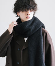 新色追加 モヘアタッチ ボリュームフリンジマフラー 無地/チェック	12999