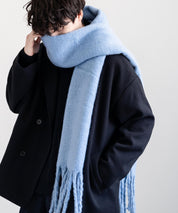 新色追加 モヘアタッチ ボリュームフリンジマフラー 無地/チェック	12999