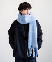 新色追加 モヘアタッチ ボリュームフリンジマフラー 無地/チェック	12999
