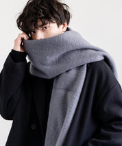 新色追加 モヘアタッチ ボリュームフリンジマフラー 無地/チェック	12999
