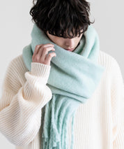 新色追加 モヘアタッチ ボリュームフリンジマフラー 無地/チェック	12999