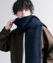新色追加 モヘアタッチ ボリュームフリンジマフラー 無地/チェック	12999