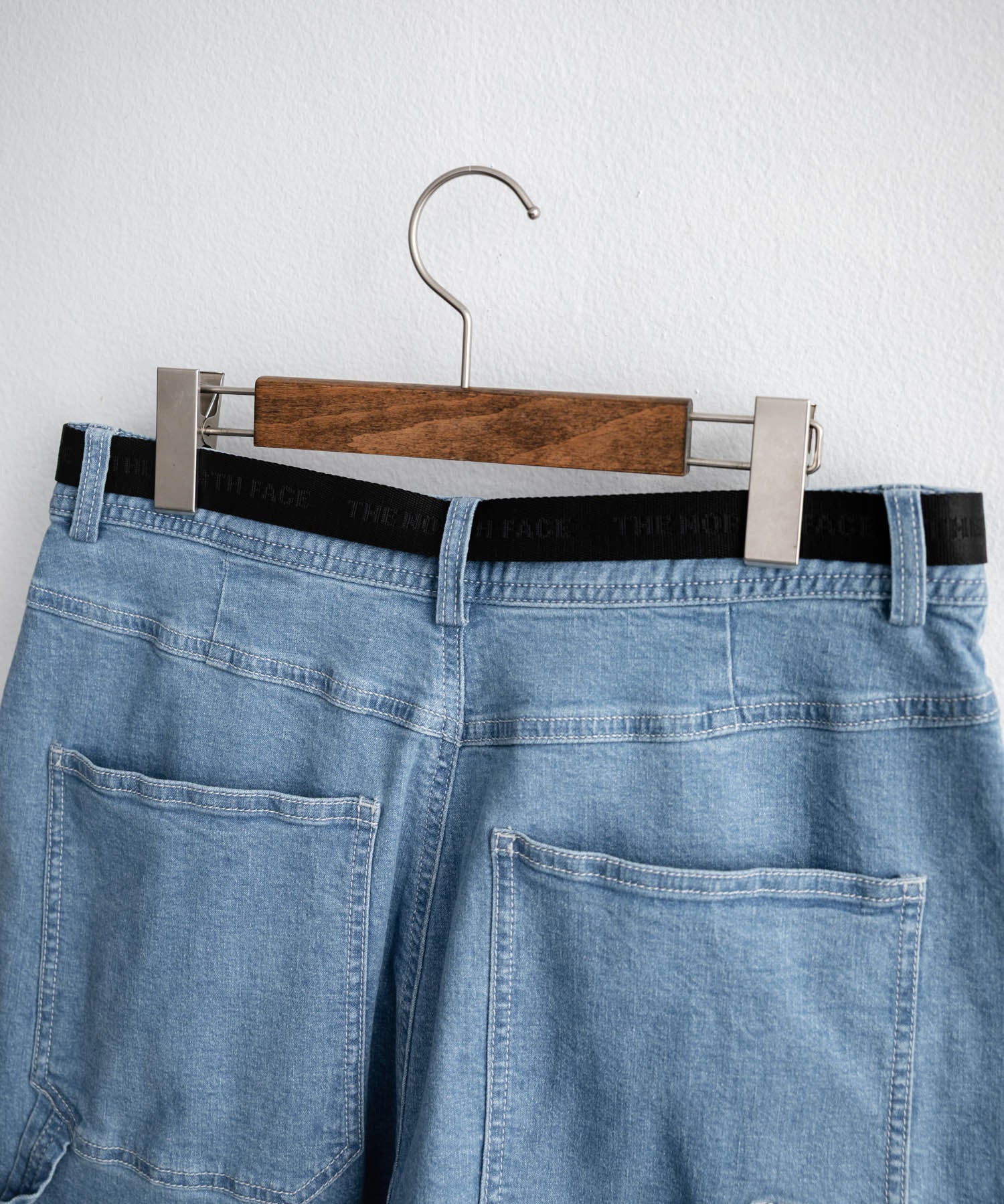 THE NORTH FACE WHITE LABEL BRIS DENIM SHORTS ロゴ刺繍ワイドデニムイージーショートパンツ 16164