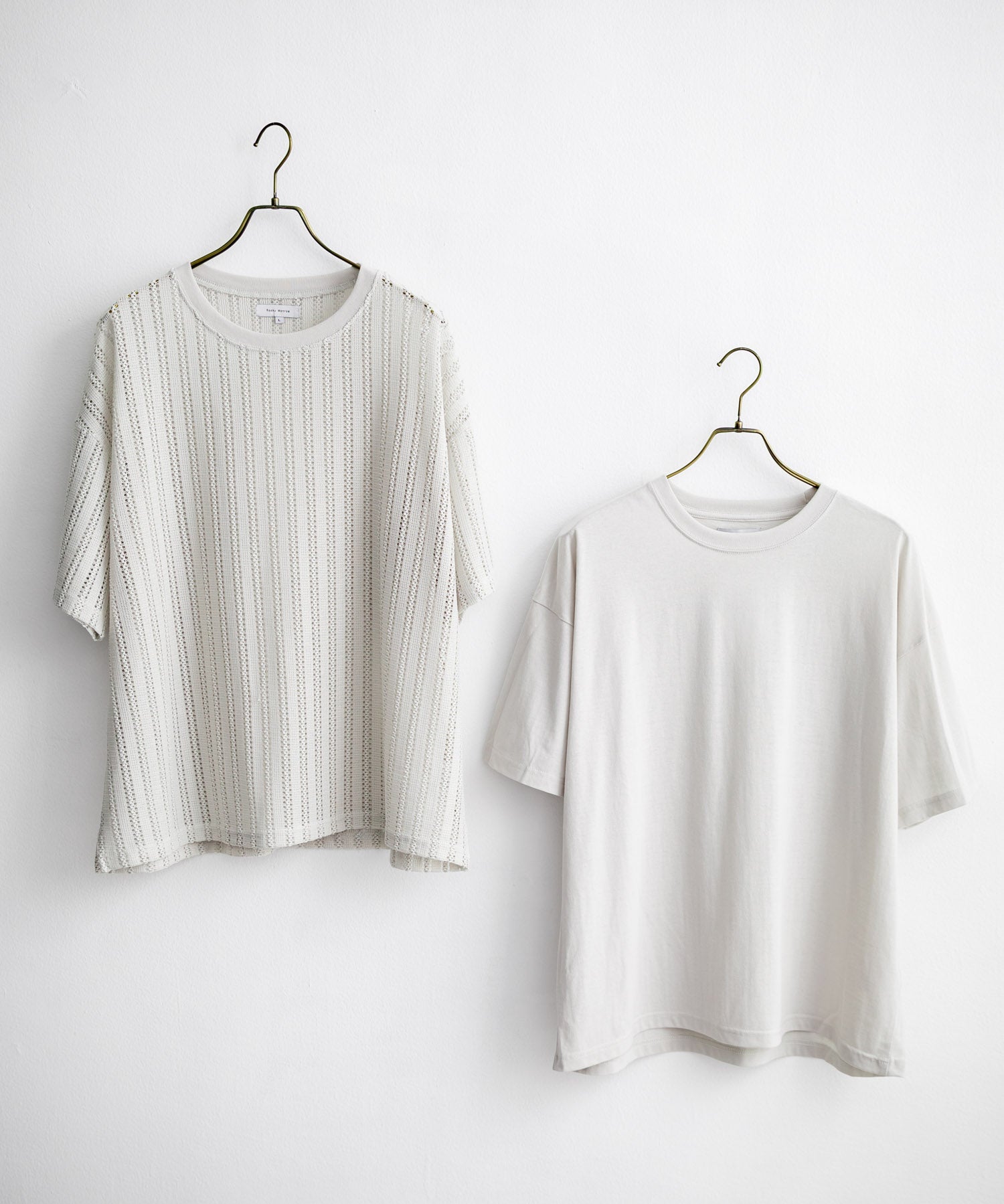 オーバーサイズ 透かし編みアンサンブル半袖Tシャツ