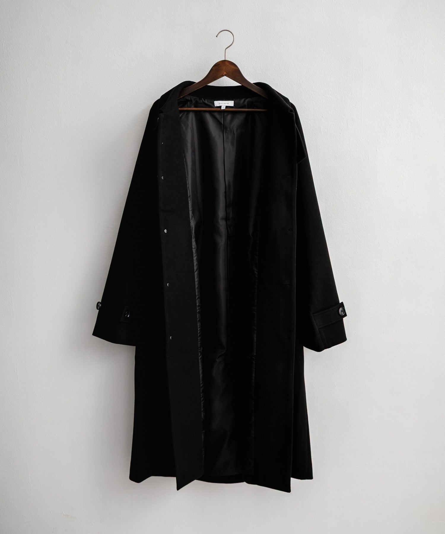 オーバーサイズ T/M ラグランロングステンカラーコート/2WAYチン