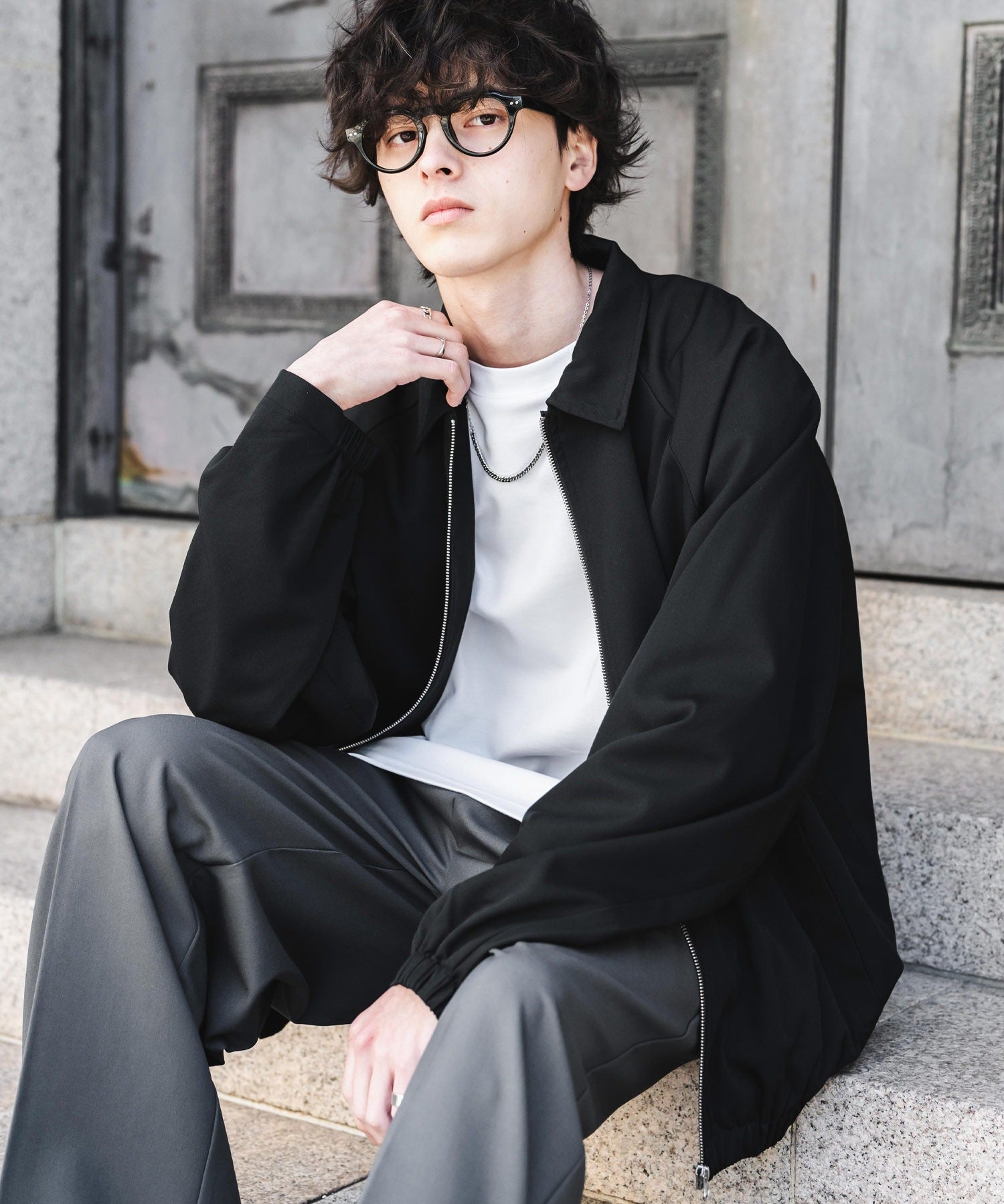 オーバーサイズドルマンスリーブショートブルゾン 13724