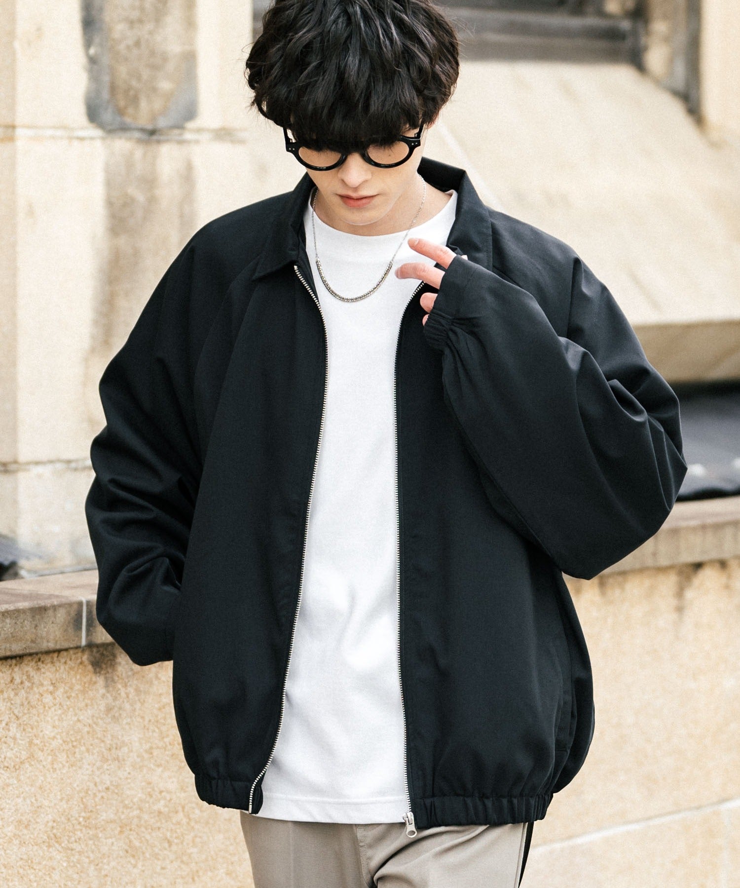 オーバーサイズドルマンスリーブショートブルゾン 13724