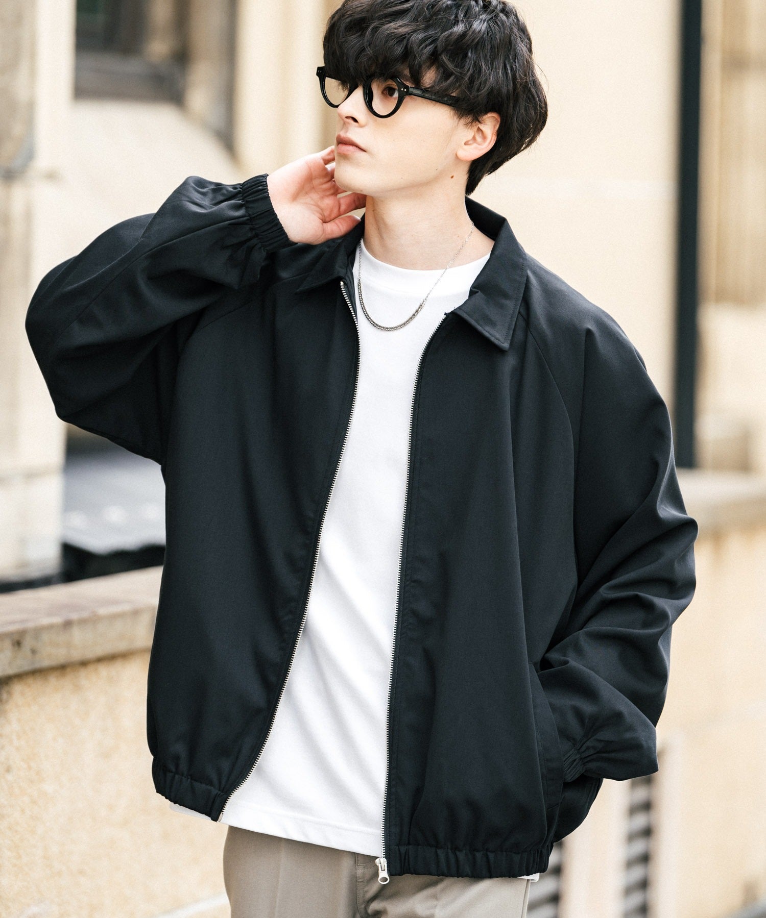 オーバーサイズドルマンスリーブショートブルゾン 13724