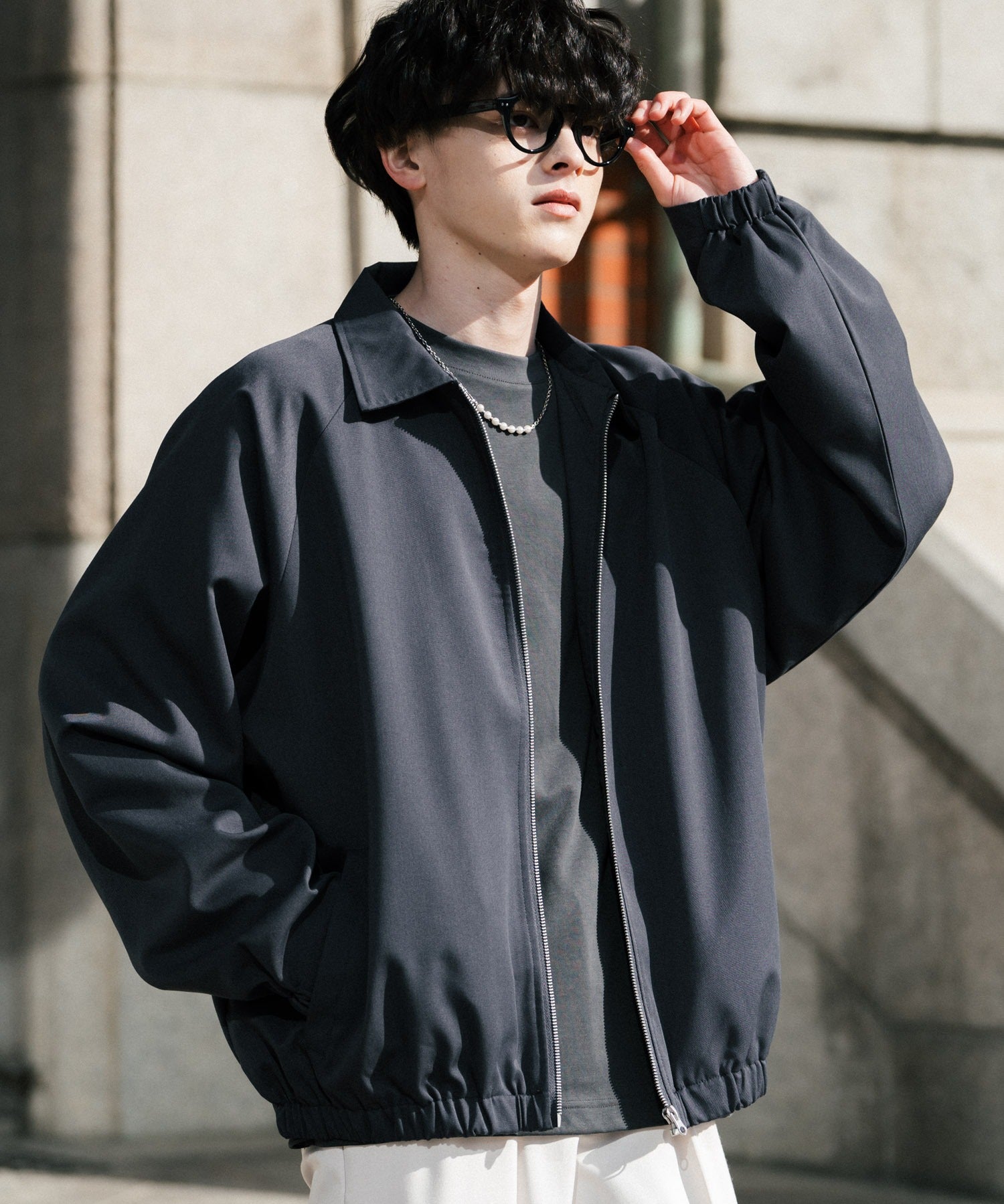 オーバーサイズドルマンスリーブショートブルゾン 13724