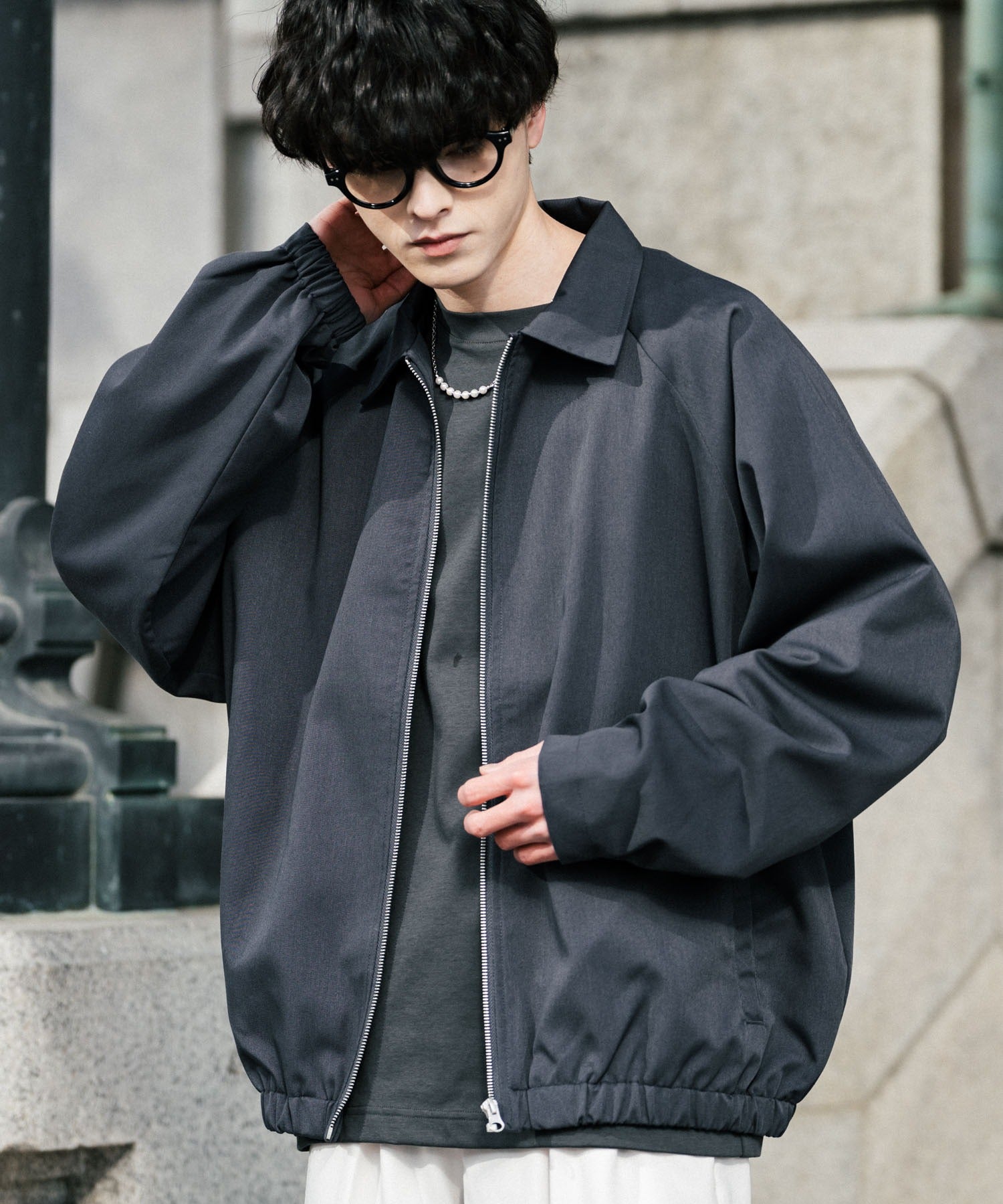 オーバーサイズドルマンスリーブショートブルゾン 13724