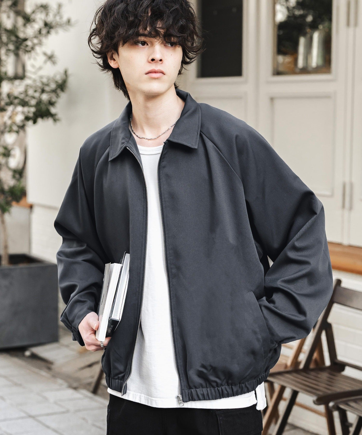 オーバーサイズドルマンスリーブショートブルゾン 13724