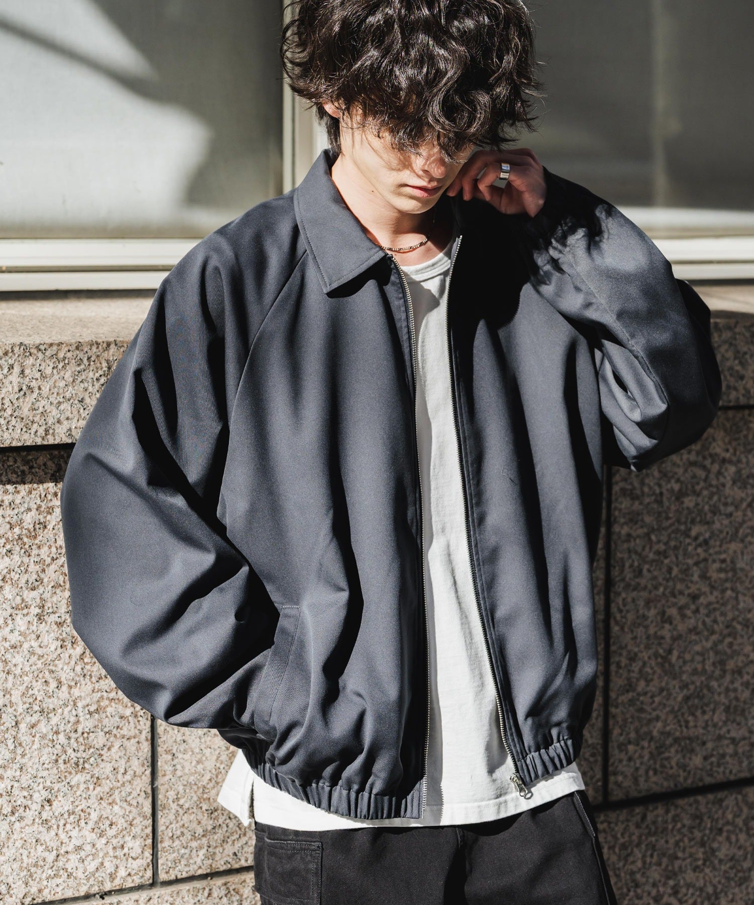 オーバーサイズドルマンスリーブショートブルゾン 13724