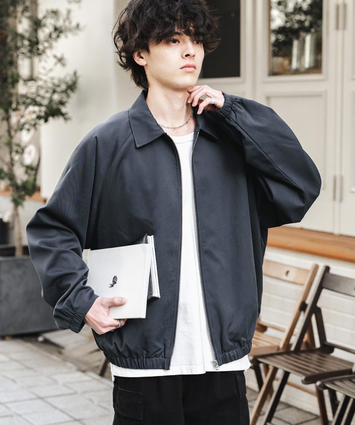 オーバーサイズドルマンスリーブショートブルゾン 13724