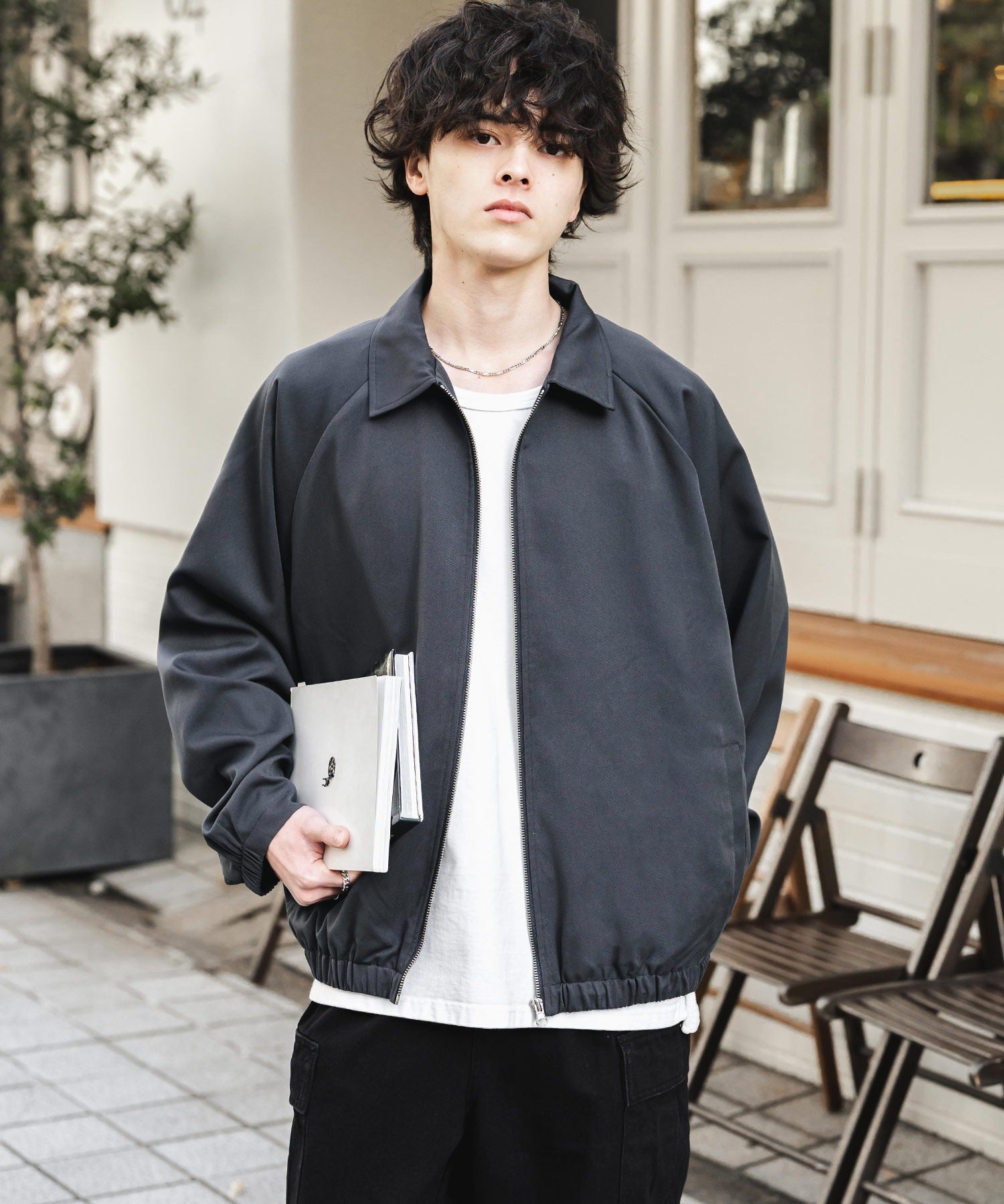 オーバーサイズドルマンスリーブショートブルゾン 13724