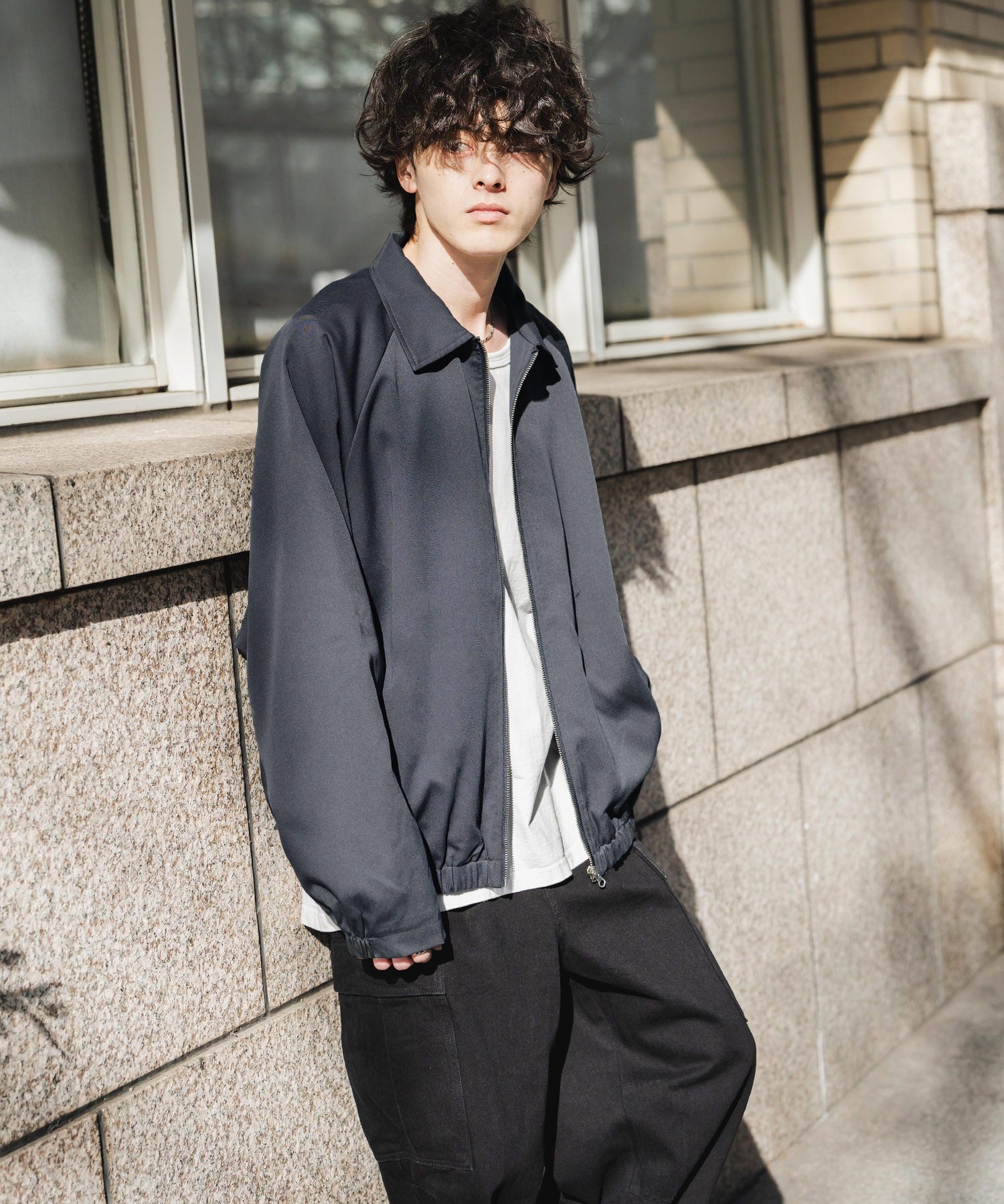 オーバーサイズドルマンスリーブショートブルゾン 13724