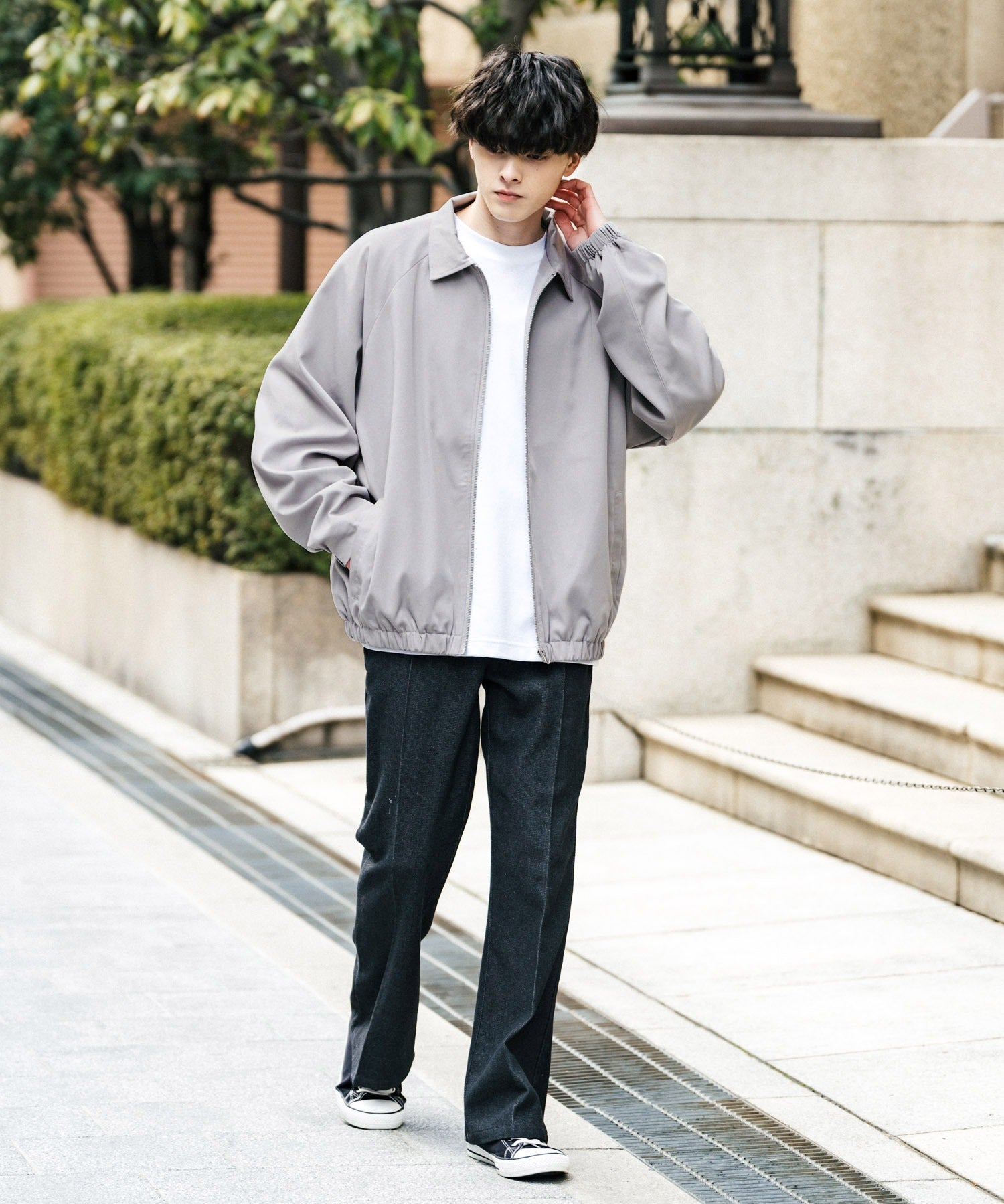 オーバーサイズドルマンスリーブショートブルゾン 13724