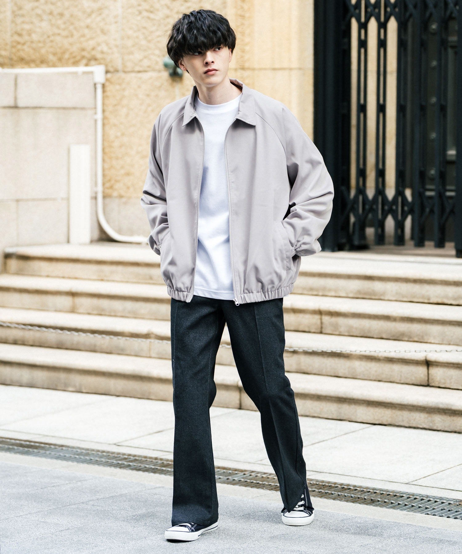 オーバーサイズドルマンスリーブショートブルゾン 13724