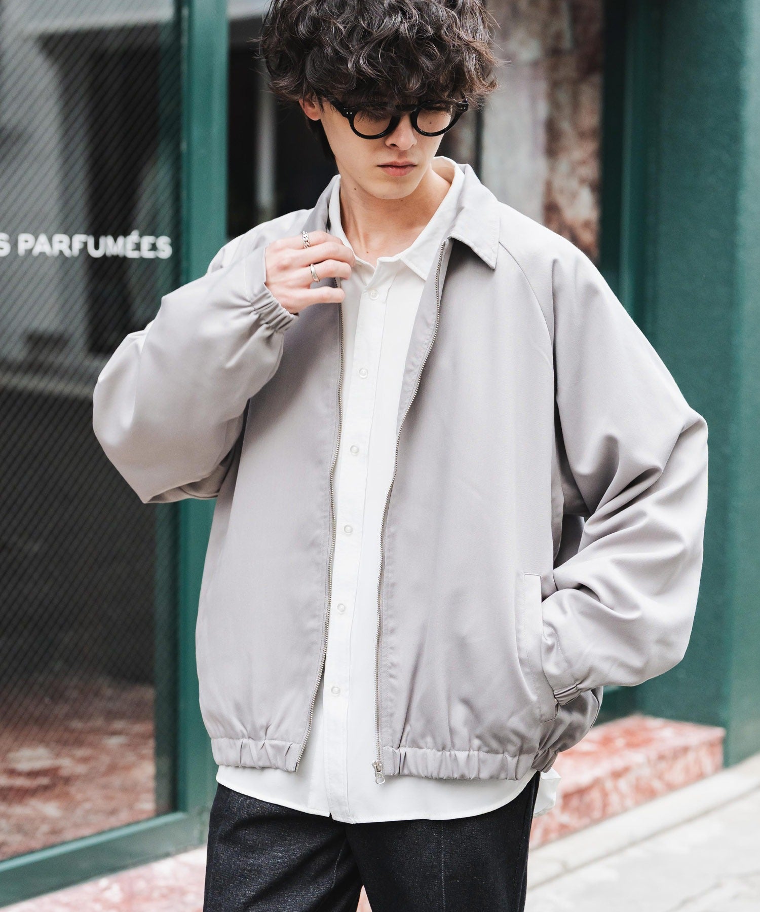 オーバーサイズドルマンスリーブショートブルゾン 13724