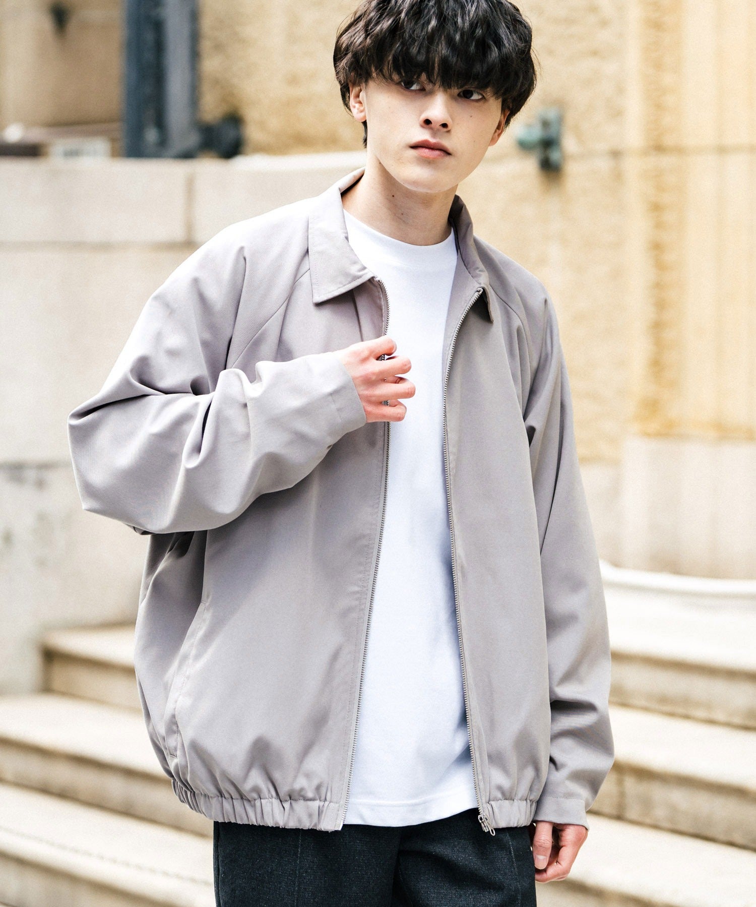 オーバーサイズドルマンスリーブショートブルゾン 13724