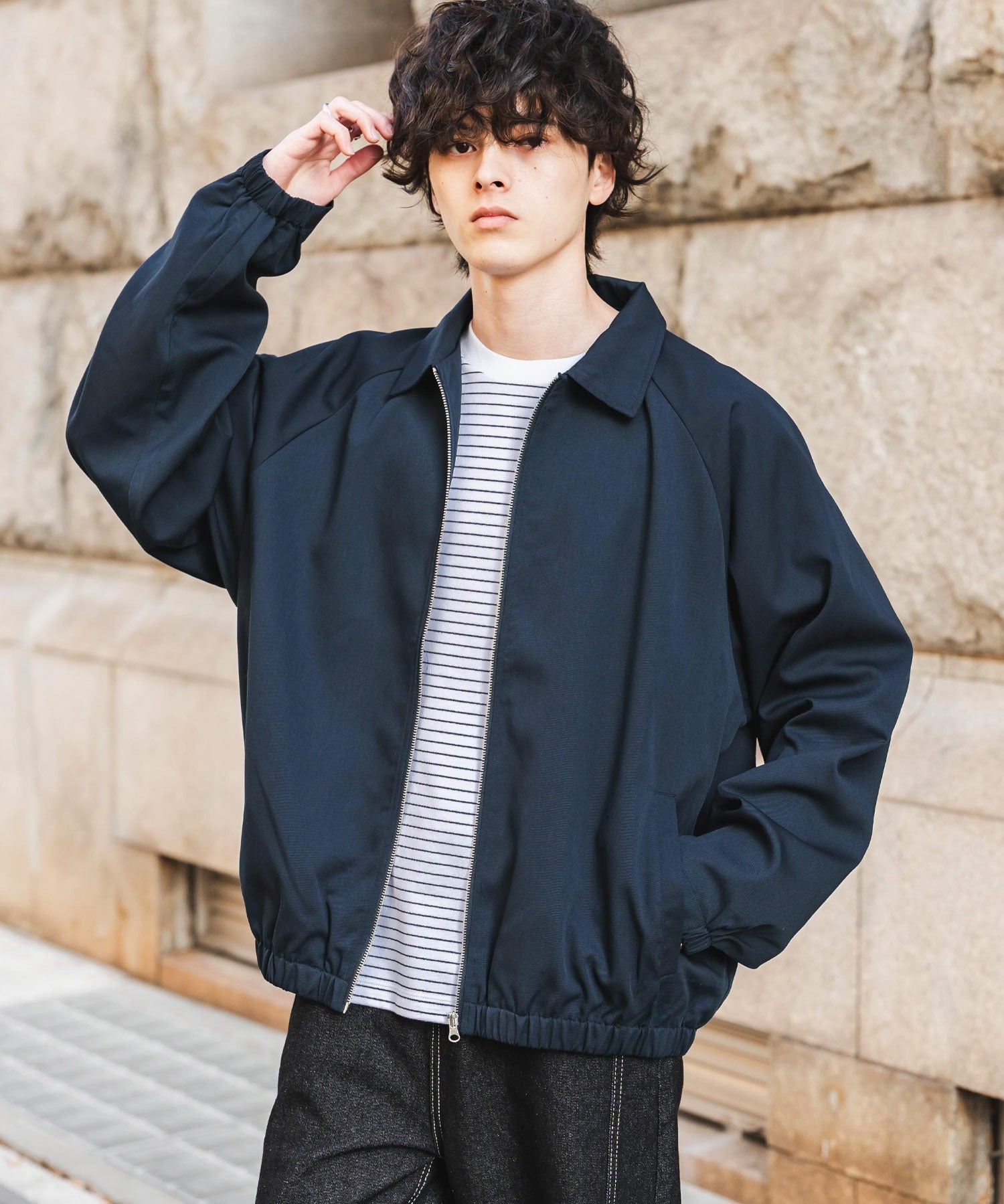 オーバーサイズドルマンスリーブショートブルゾン 13724