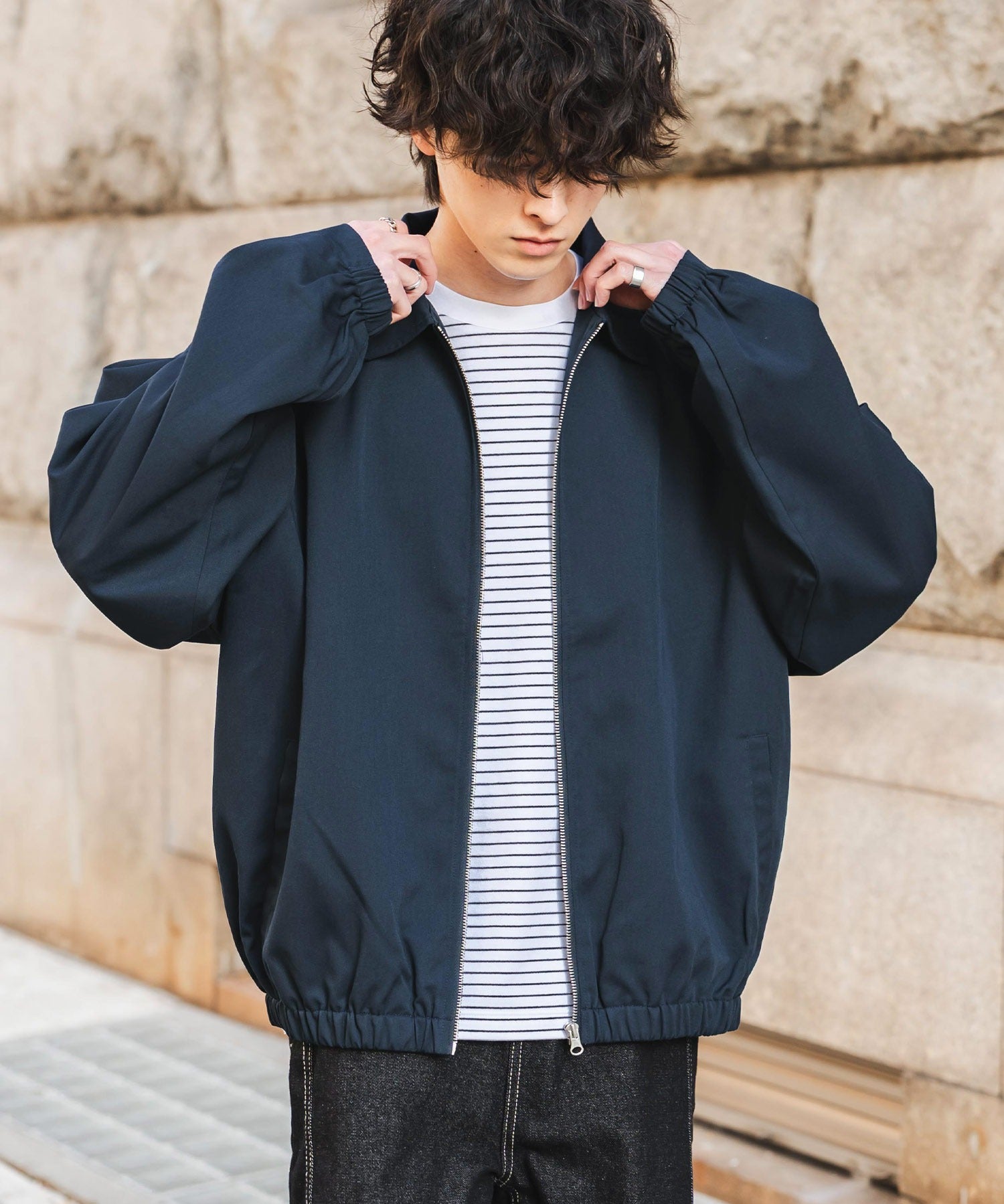 オーバーサイズドルマンスリーブショートブルゾン 13724