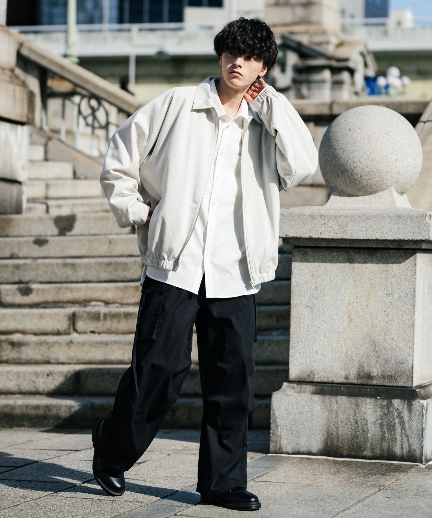 オーバーサイズドルマンスリーブショートブルゾン 13724