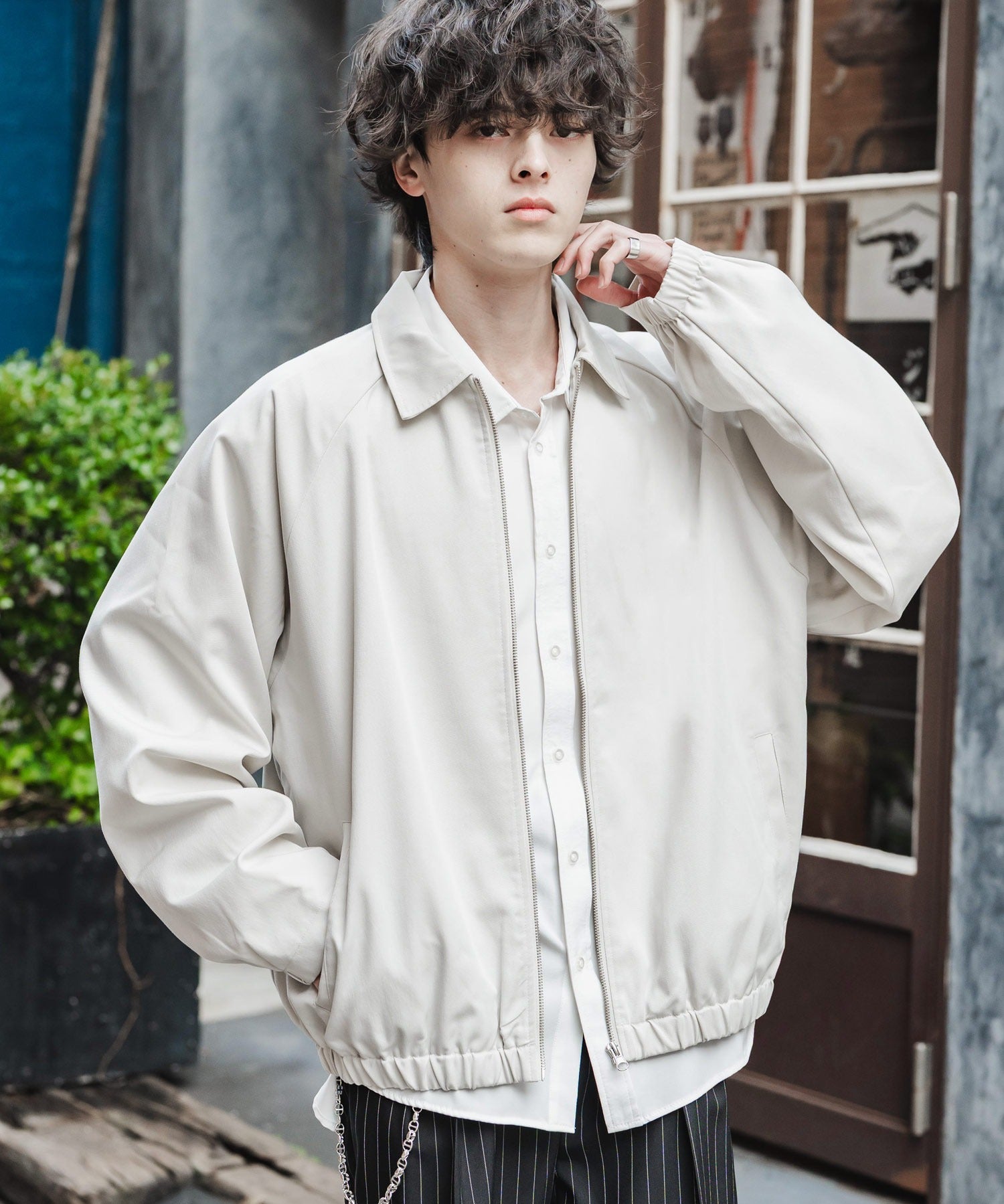 オーバーサイズドルマンスリーブショートブルゾン 13724