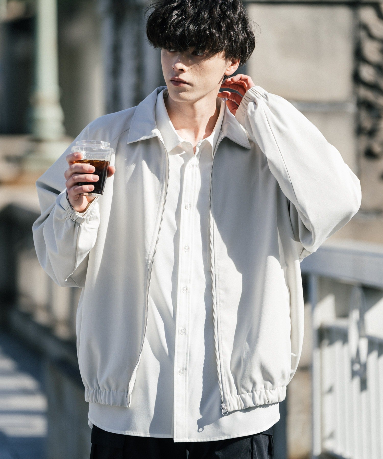 オーバーサイズドルマンスリーブショートブルゾン 13724