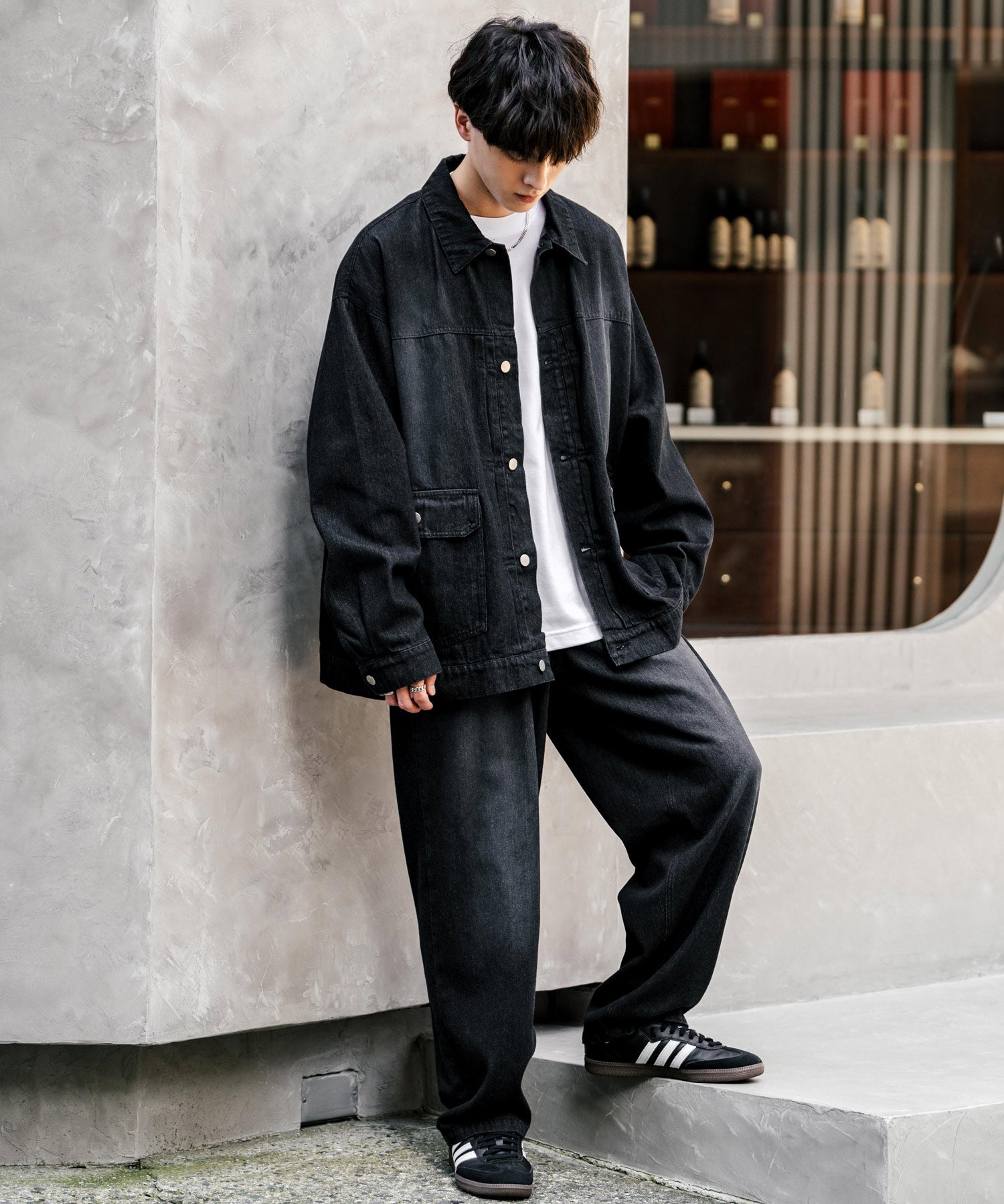 セットアップ】オーバーサイズデニムジャケット＋ワイドパンツ – Rocky