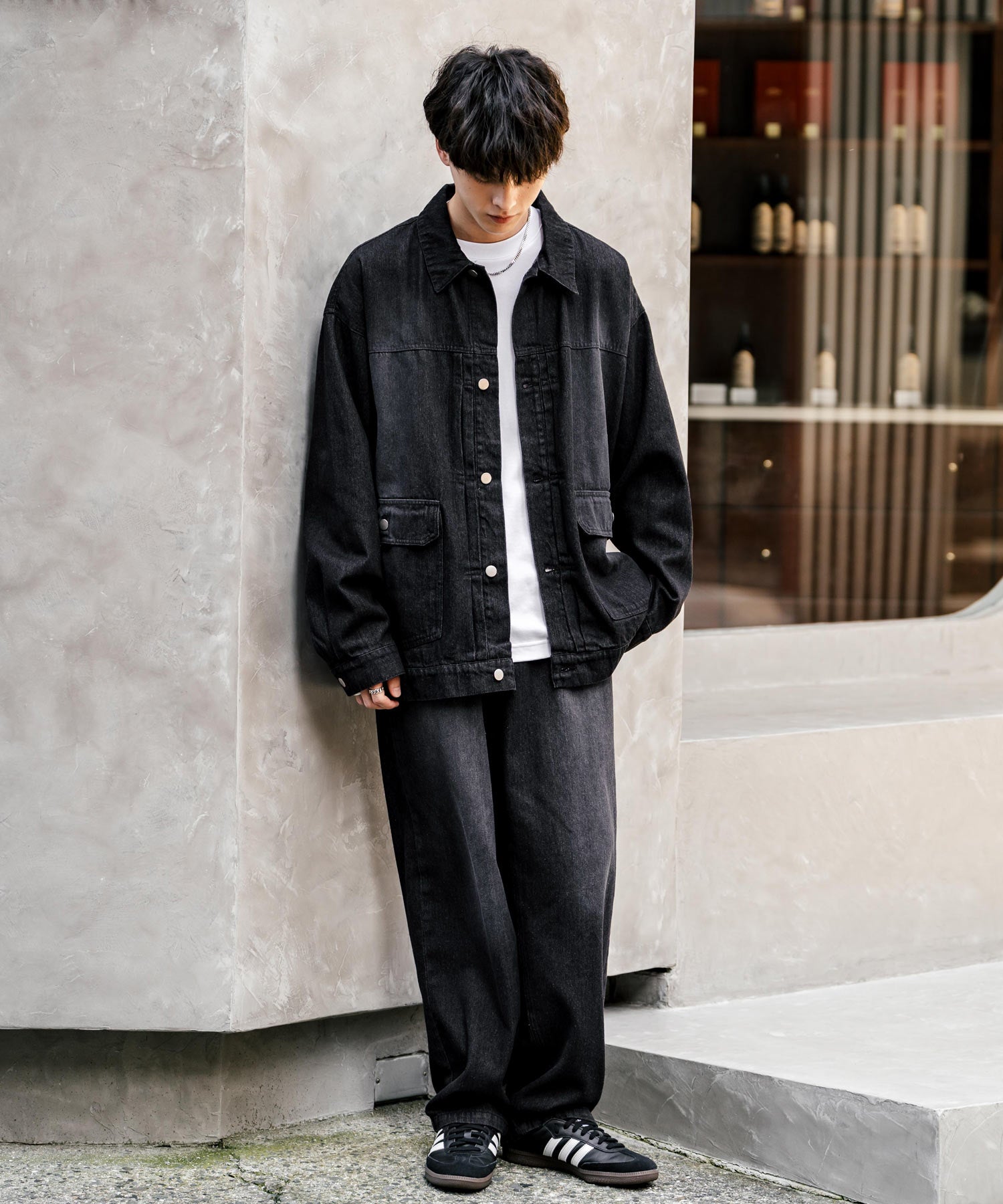 セットアップ】オーバーサイズデニムジャケット＋ワイドパンツ – Rocky