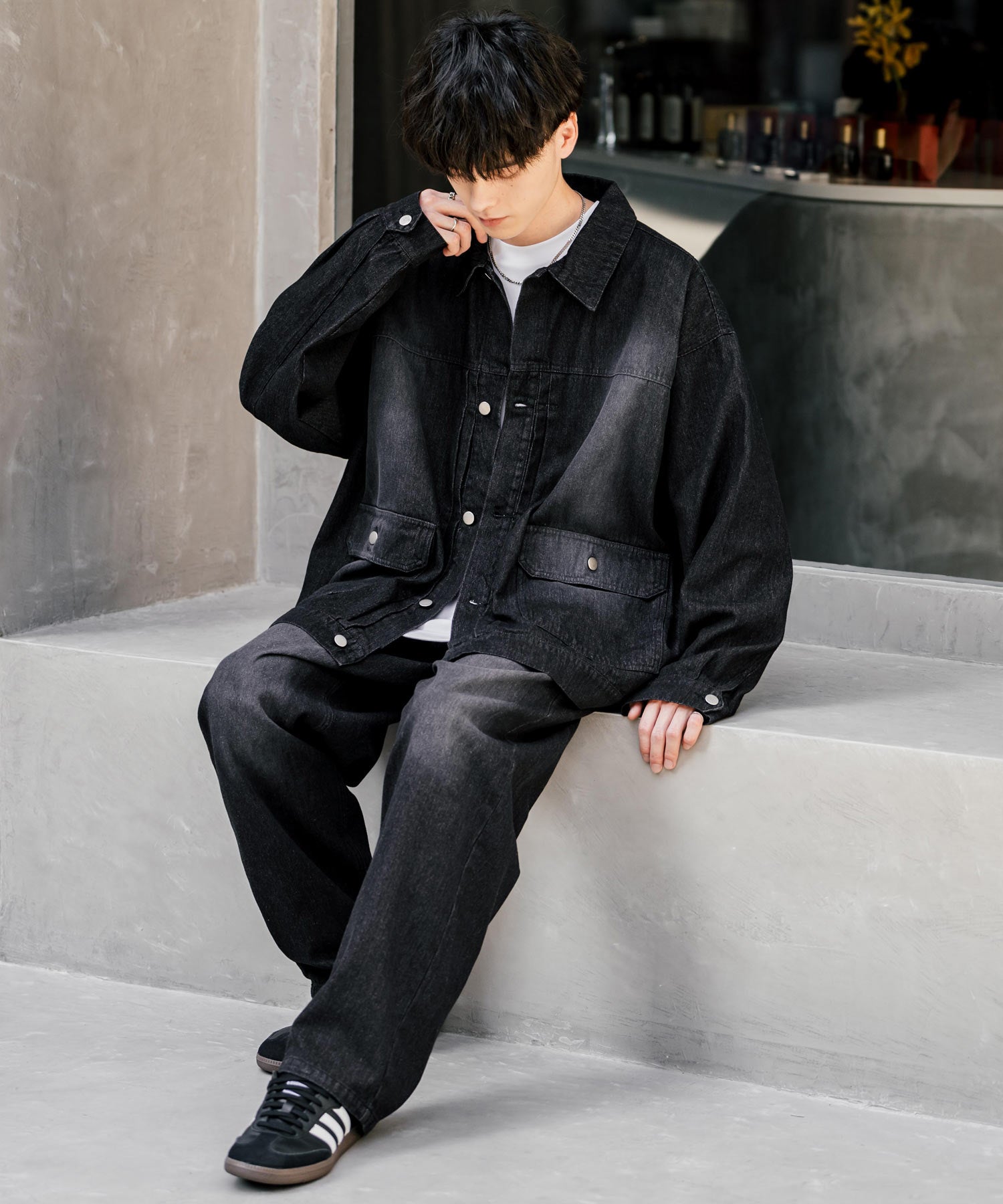 セットアップ】オーバーサイズデニムジャケット＋ワイドパンツ – Rocky